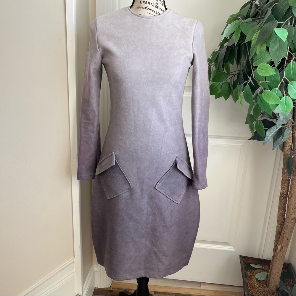 Tiffany by Tiffany Alison Ombré Long Sleeve Midi Dress Gray Sz 14